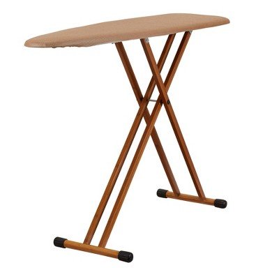 Household Essentials Bamboo Leg Ironing Board 4 - Leg Tan FiberTech Cover: Collapsible Metal, 54" x 14", Beige - with Dimensions (Overall): 54 Inches (L), 37 Inches (H) x 14 Inches (W) | Sold by Uncle Wiener's Wholesale