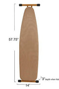 Household Essentials Bamboo Leg Ironing Board 4 - Leg Tan FiberTech Cover: Collapsible Metal, 54" x 14", Beige - with <B>Dimensions (Overall):</B> 54 Inches (L), 37 Inches (H) x 14 Inches (W) | Sold by Uncle Wiener's Wholesale