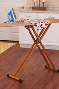 Household Essentials Bamboo Leg Ironing Board 4 - Leg Tan FiberTech Cover: Collapsible Metal, 54" x 14", Beige - with <B>Dimensions (Overall):</B> 54 Inches (L), 37 Inches (H) x 14 Inches (W) | Sold by Uncle Wiener's Wholesale