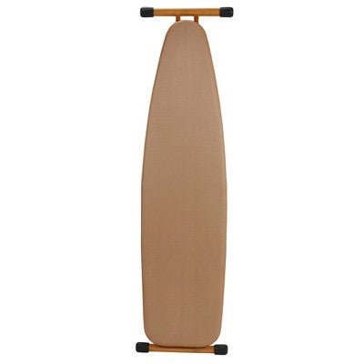 Household Essentials Bamboo Leg Ironing Board 4 - Leg Tan FiberTech Cover: Collapsible Metal, 54" x 14", Beige - with Dimensions (Overall): 54 Inches (L), 37 Inches (H) x 14 Inches (W) | Sold by Uncle Wiener's Wholesale