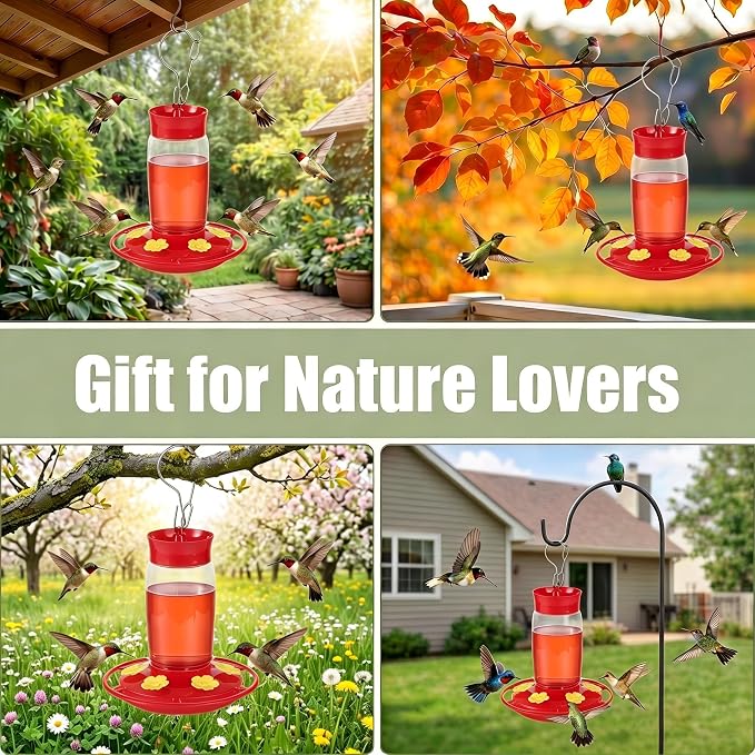 Hpewi Hummingbird Feeders 2-Pack – 20 oz Outdoor Hanging Nectar Feeders with 6 Bee-Proof Ports, Built-In Ant Moat & Perches - Garden & Landscaping with | Sold by Uncle Wiener's Wholesale