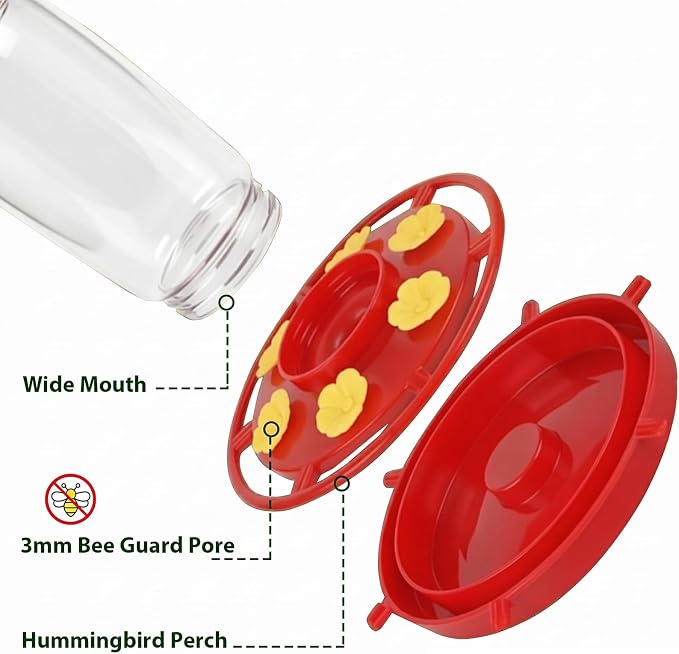 Hpewi Hummingbird Feeders 2-Pack – 20 oz Outdoor Hanging Nectar Feeders with 6 Bee-Proof Ports, Built-In Ant Moat & Perches - Garden & Landscaping with | Sold by Uncle Wiener's Wholesale