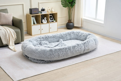 Human Dog Bed – Oversized Plush Lounger – W71 x D45 x H12 – 24180B - with | Sold by Uncle Wiener's Wholesale