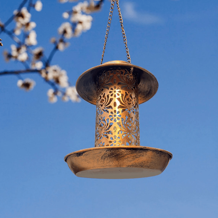 Hummingbird Solar Bird Feeder Lantern Hanging Garden Light Waterproof Outdoor Decor MFTY405 - with | Sold by Uncle Wiener's Wholesale