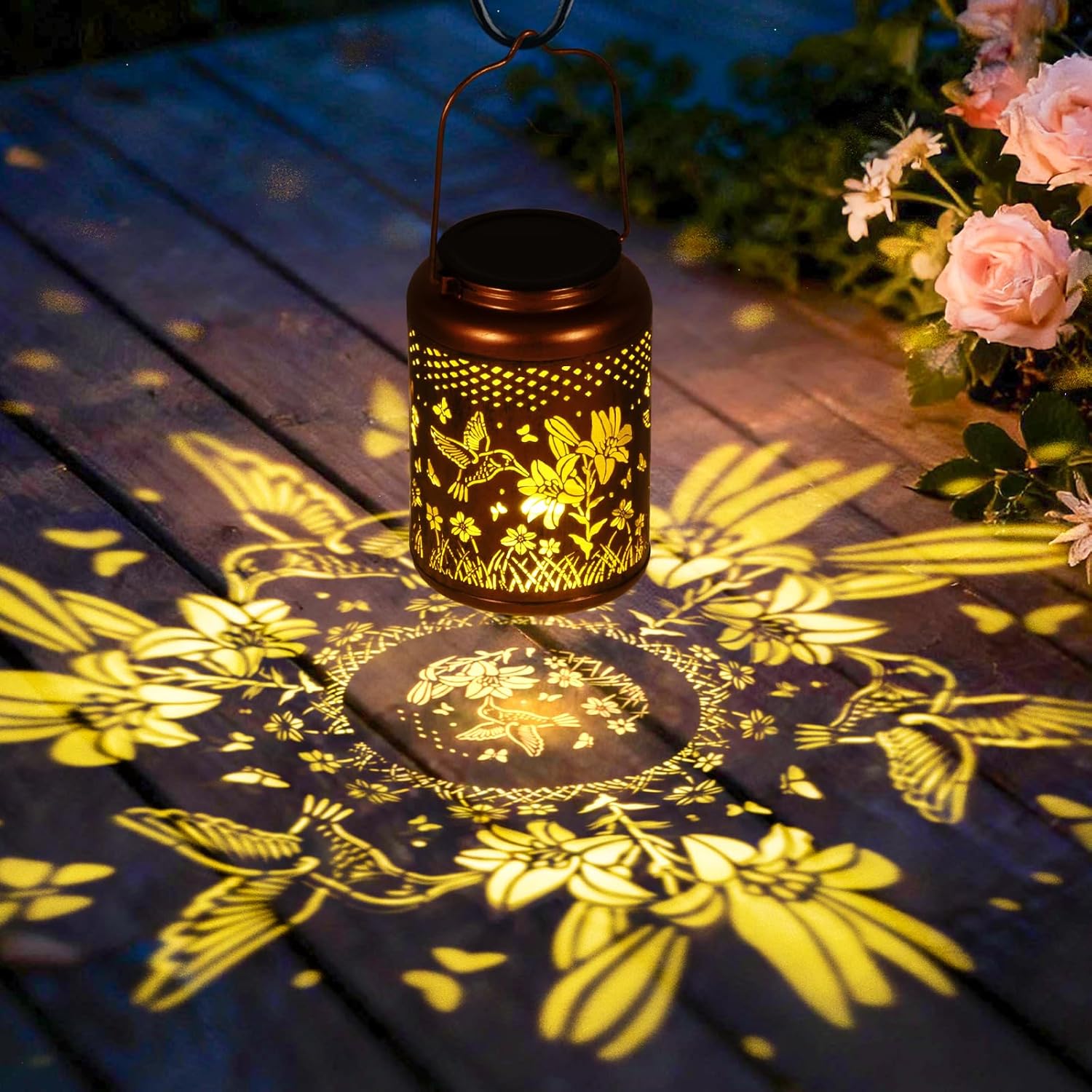 Hummingbird Solar Lanterns Outdoor Waterproof Garden Solar Lights Decorative Hanging HBSOL1 - with | Sold by Uncle Wiener's Wholesale