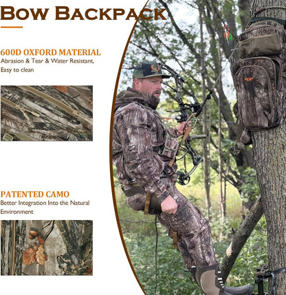 Hunting Backpack with Rifle Bow Holder – Waterproof 45L Camo Hunting Pack with Adjustable Shoulder Straps, Gear Storage & Rain Cover - Camping Gear with | Sold by Uncle Wiener's Wholesale