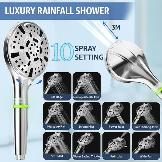 HYDFORS Filtered Handheld Shower Head – High Pressure 9 Spray Modes with Water Filtration System - General Equipment with | Sold by Uncle Wiener's Wholesale