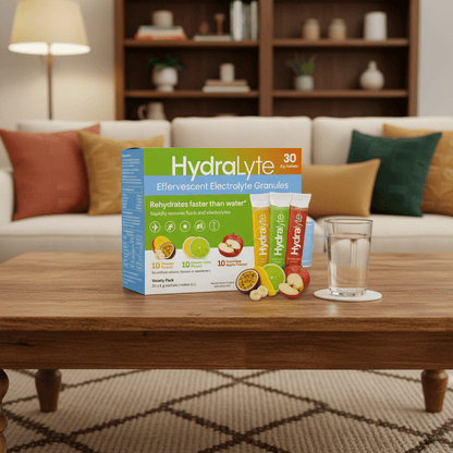 Hydralyte Tropical Variety Electrolyte Powder 30 Packets - Low Sugar Hydration Drink Mix - Snack with | Sold by Uncle Wiener's Wholesale