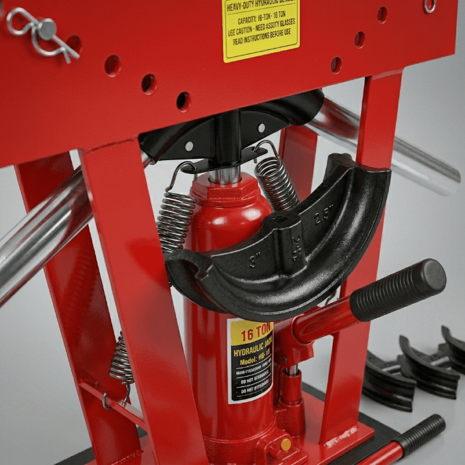 Hydraulic Pipe & Tubing Bender – 12 & 16 Ton with 6 & 8 Dies | Heavy - Duty Exhaust Bender - General Equipment with 16 TON | Sold by Uncle Wiener's Wholesale