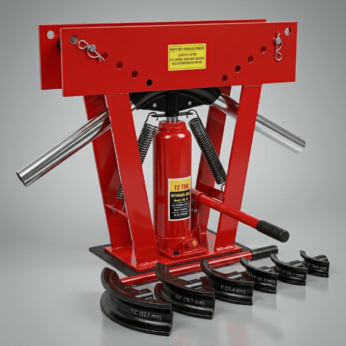 Hydraulic Pipe & Tubing Bender – 12 & 16 Ton with 6 & 8 Dies | Heavy - Duty Exhaust Bender - General Equipment with 12 TON | Sold by Uncle Wiener's Wholesale