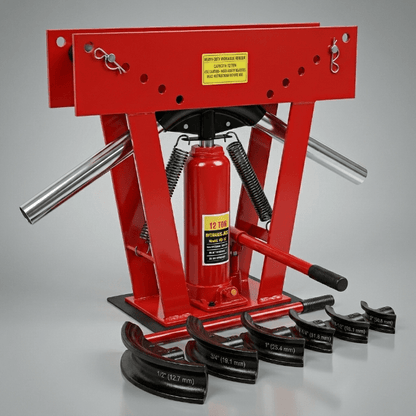 Hydraulic Pipe & Tubing Bender – 12 & 16 Ton with 6 & 8 Dies | Heavy - Duty Exhaust Bender - General Equipment with 12 TON | Sold by Uncle Wiener's Wholesale