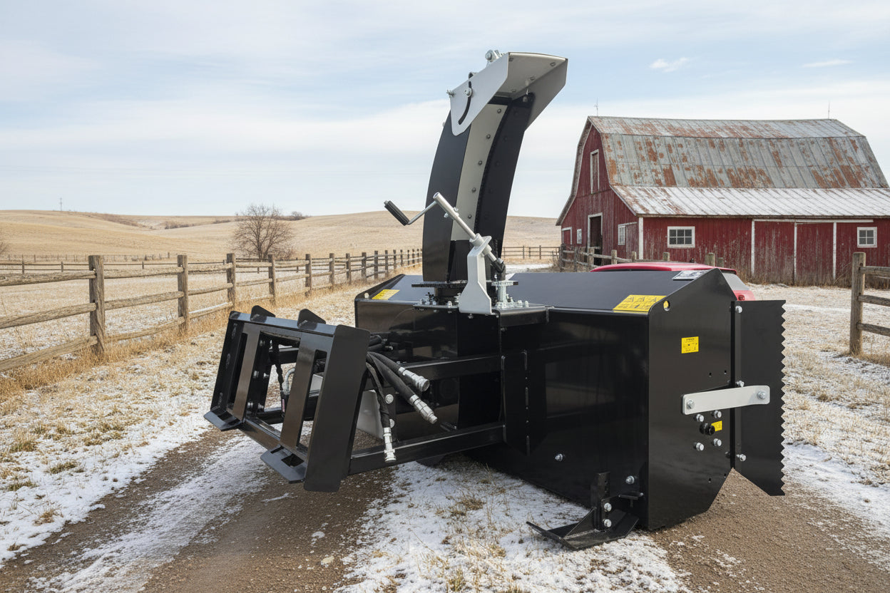 Hydraulic Skid Steer Snow Blower – SS - SB Series 72″ & 84″ Heavy - Duty Snow Removal - with 72 - Inch Snow Blower | Sold by Uncle Wiener's Wholesale