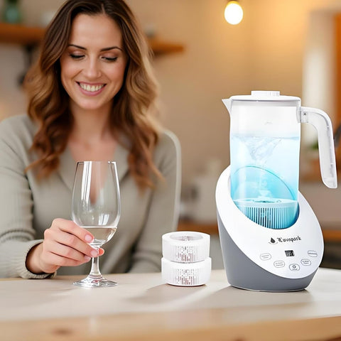 Hydrogen Water Pitcher Generator - BPA Free 50 Oz Hydrogen Water Machine SPE & PEM Ionized Electrolysis Technology - PH Levels Balanced, 2 Calcium Sulfite Filters Included - with | Sold by Uncle Wiener's Wholesale
