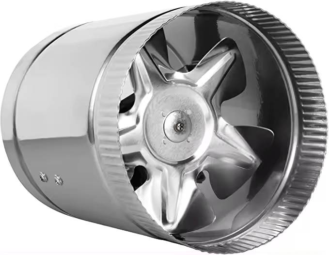 Hydroponic In‑Line Duct Booster Fans 4″, 6″ & 8″ – 90/240/420 CFM High‑Pressure, Low‑Noise - with | Sold by Uncle Wiener's Wholesale