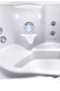Close-up of hydrotherapy jets system in small spa tub