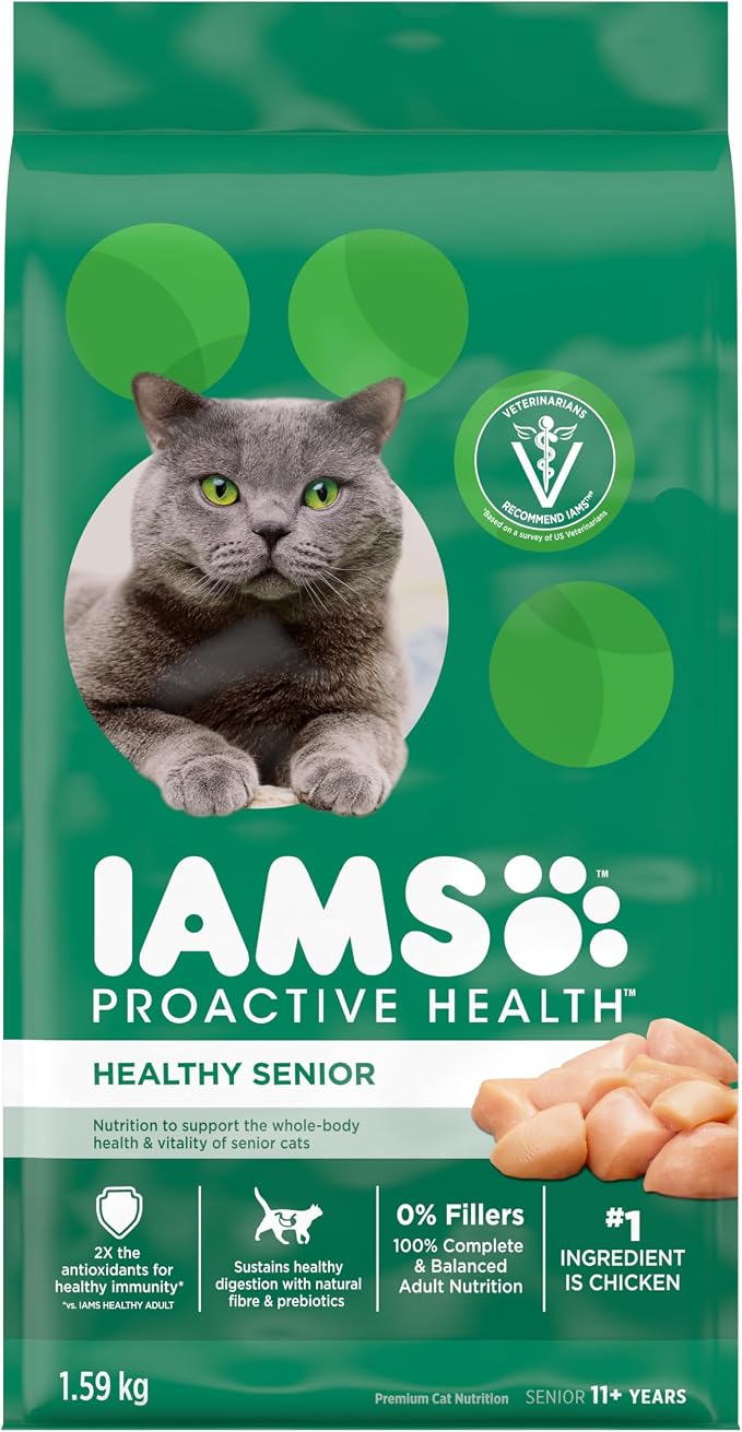 IAMS PROACTIVE HEALTH Indoor Weight and Hairball Care Dry Cat Food 3.18kg Chicken and Turkey - with Chicken / Healthy Senior | Sold by Uncle Wiener's Wholesale