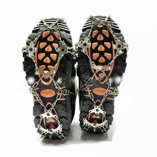 Ice Cleats Shoe Traction Spikes 19 Stainless Steel Anti-Slip M L XL Winter Grip AZ013 AZ014 AZ014B - with Medium | Sold by Uncle Wiener's Wholesale