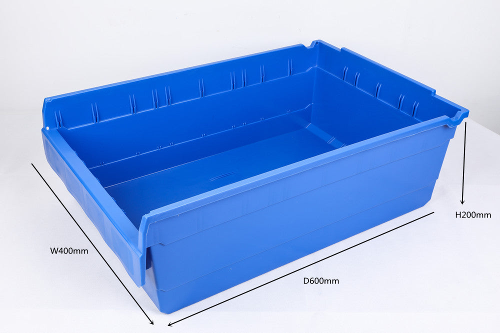 Stackable Plastic Storage Bin Heavy Duty Warehouse Parts Organizer