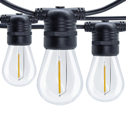 48ft + 6ft Solar LED String Lights Warm White Outdoor Patio Lights 16 or 24 Bulb Options HBSL54