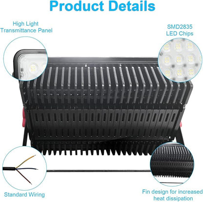 Indmird 400W LED Outdoor Flood Light – Adjustable Exterior Stadium Floodlight for Yard, Garage, Playground & Basketball Court - Home products with | Sold by Uncle Wiener's Wholesale