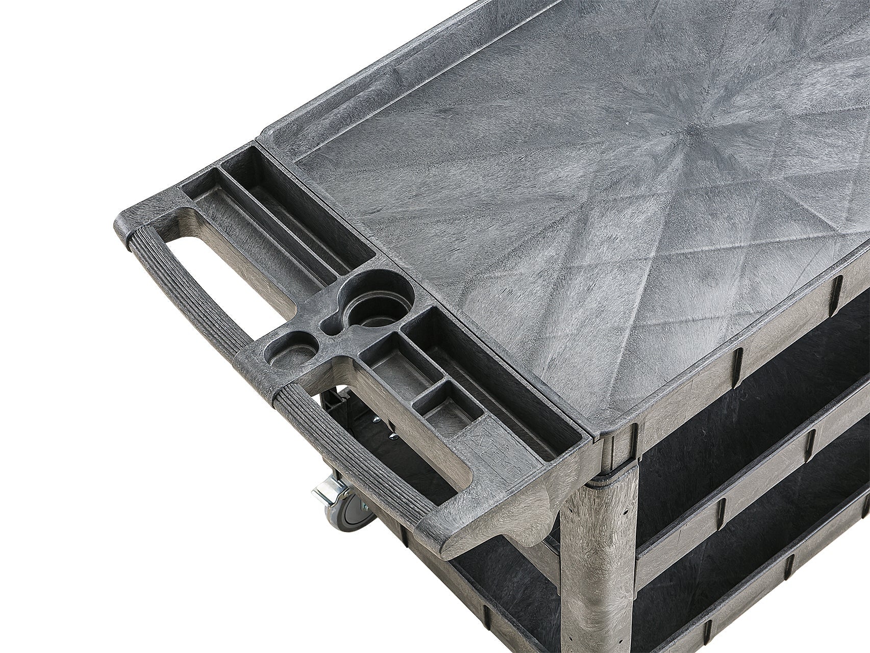 Industrial 2 Layer Polypropylene Service Cart 36 x 24 in Heavy Duty Black TC4101B - with | Sold by Uncle Wiener's Wholesale