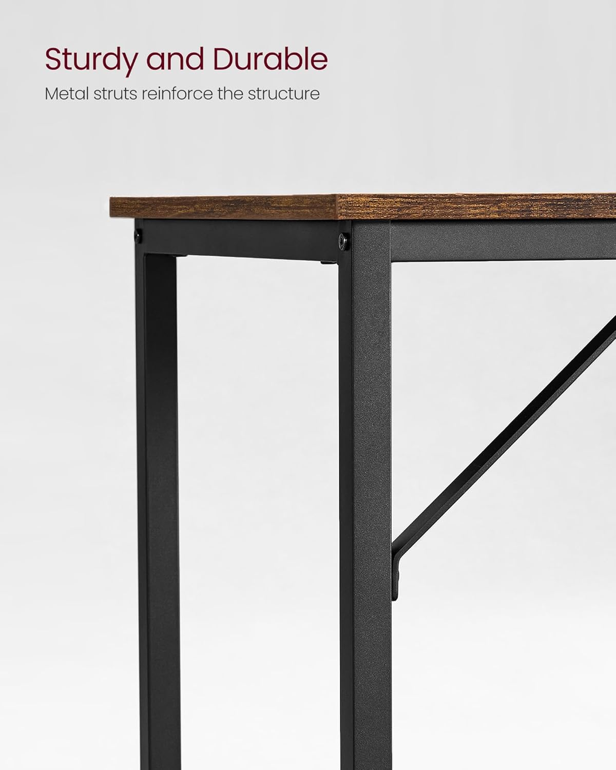Industrial Computer Desk for Home Office, Writing Desk with Steel Frame, Study Table for Bedroom, Living Room and Workspace 39.4 Inch Rustic Brown and Black LWD41X - with | Sold by Uncle Wiener's Wholesale