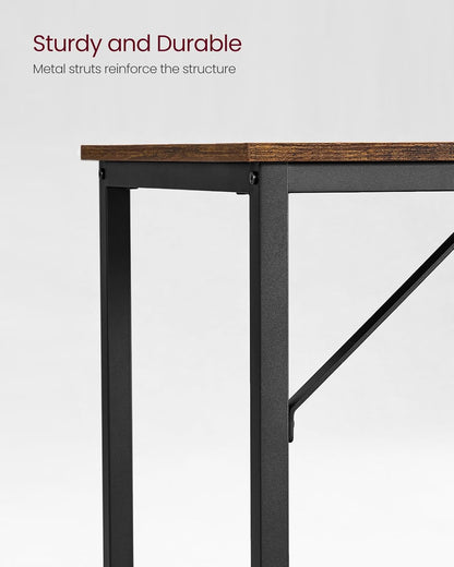 Industrial Computer Desk for Home Office, Writing Desk with Steel Frame, Study Table for Bedroom, Living Room and Workspace 39.4 Inch Rustic Brown and Black LWD41X - with | Sold by Uncle Wiener's Wholesale