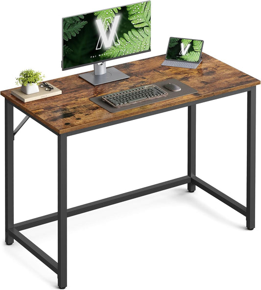 Industrial Computer Desk for Home Office, Writing Desk with Steel Frame, Study Table for Bedroom, Living Room and Workspace 39.4 Inch Rustic Brown and Black LWD41X - with | Sold by Uncle Wiener's Wholesale
