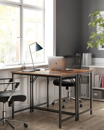 Industrial Computer Desk for Home Office, Writing Desk with Steel Frame, Study Table for Bedroom, Living Room and Workspace 39.4 Inch Rustic Brown and Black LWD41X - with | Sold by Uncle Wiener's Wholesale