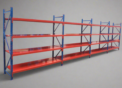 IDR500 Boltless Racking with Orange Shelves

Blue & Red Heavy-Duty Shelving Unit

IDR700 Industrial Steel Storage System

Adjustable Warehouse Racking Beam Set

Upright Frame for Commercial Racking – IDR300