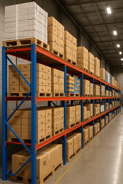 Industrial Heavy - Duty Commercial Racking & Shelving | Models IDR300, IDR500, IDR700 - Heavy - Duty Industrial Racking System with IDR300 & 700 Shelf Panel | Sold by Uncle Wiener's Wholesale