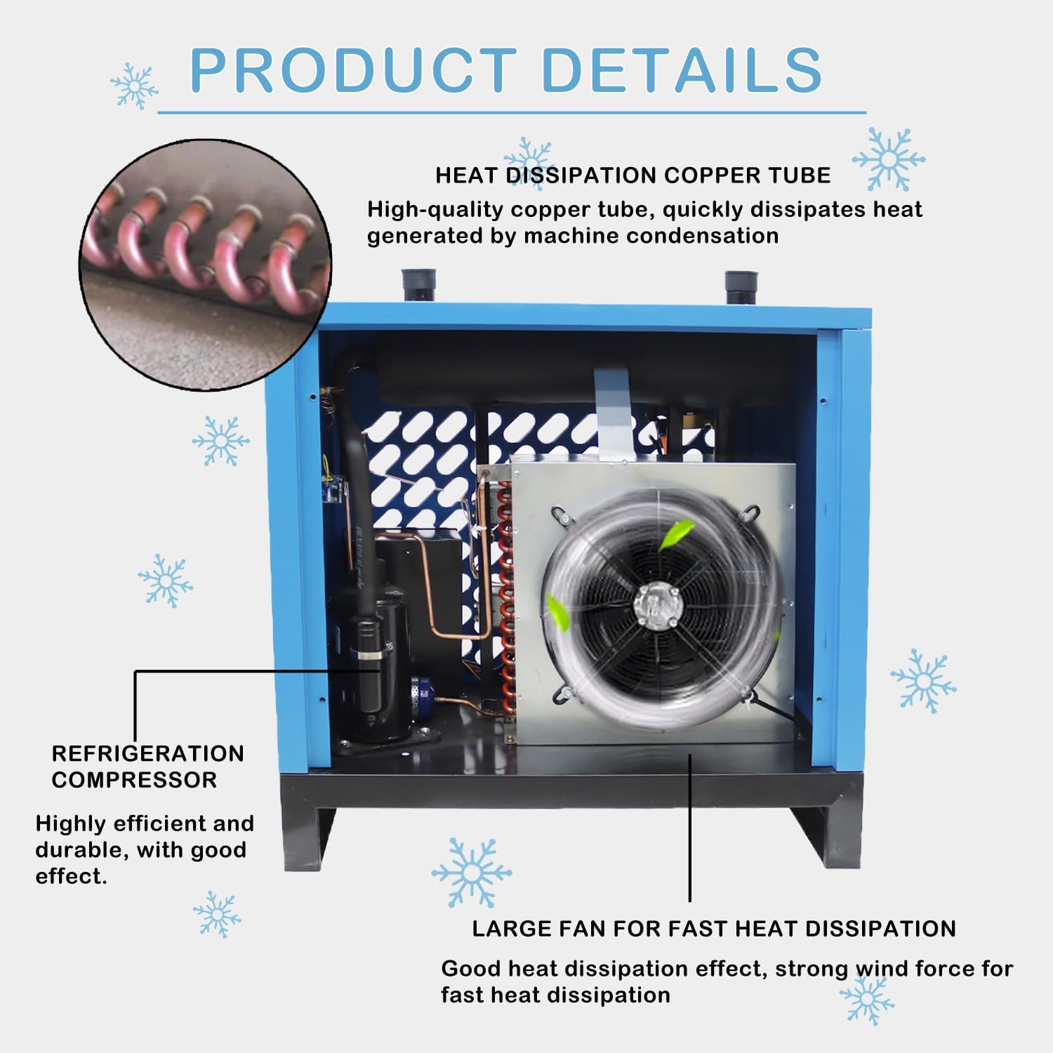 Industrial Refrigerated Air Dryer 2.0 Nm3 Min 70 CFM Compressed Air Moisture Removal System AD2NF01 - with | Sold by Uncle Wiener's Wholesale