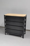 Industrial Steel Workbench with Hardwood Top & 4 Drawers, 33″ x 16″ – Black 2506151 - with | Sold by Uncle Wiener's Wholesale