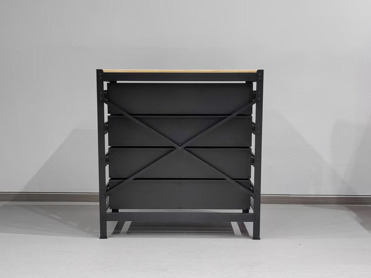 Industrial Steel Workbench with Hardwood Top & 4 Drawers, 33″ x 16″ – Black 2506151 - with | Sold by Uncle Wiener's Wholesale