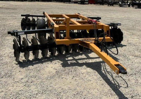 INDUSTRIAS AMERICA 2432 Pull - Type Offset Disk – 12' Wide Heavy - Duty Farm Disc Harrow with 24" Blades & Hydraulic Cylinder IA2432 - with | Sold by Uncle Wiener's Wholesale