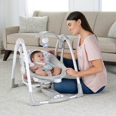 Ingenuity ConvertMe Swing - 2 - Seat - Raylan - with Dimensions (Overall): 25.6 Inches (H) x 21.5 Inches (W) x 31.1 Inches (D) | Sold by Uncle Wiener's Wholesale
