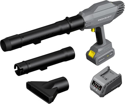 InoKraft Cordless Leaf Blower 20V – 125 MPH 270 CFM with 4.0Ah Battery, Charger, 2 Nozzles & Extension Tubes - Home products with | Sold by Uncle Wiener's Wholesale