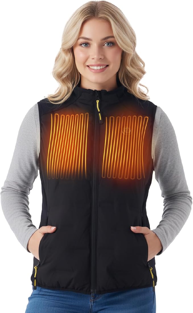 InoKraft Heated Vest for Women Lightweight Quilted Rechargeable Heated Vest with Battery Pack - with Black | Sold by Uncle Wiener's Wholesale