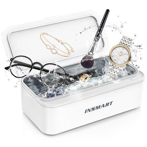 INSMART Ultrasonic Jewelry Cleaner – One-Touch Sonic Cleaning Machine for Rings, Glasses, Necklaces & Watch Bands