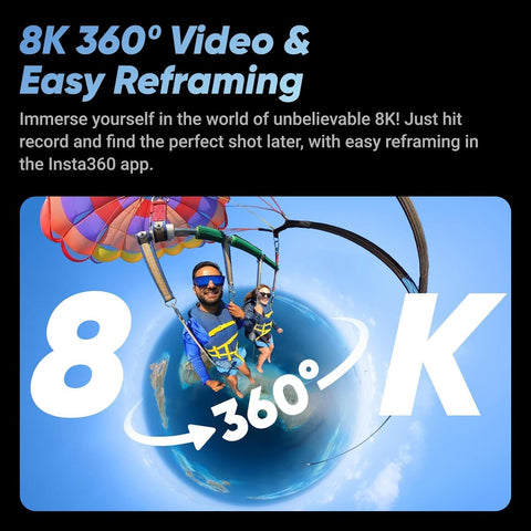 Insta360 X4 - 8K Waterproof 360 Action Camera, 4K Wide - Angle Video, Removable Lens Guards, 135 Min Battery Life, AI Editing, Stabilization, for Sports, Travel, Outdoor - with | Sold by Uncle Wiener's Wholesale