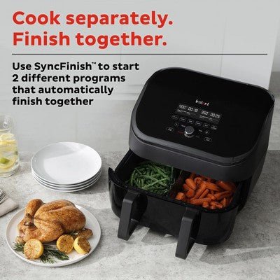 Instant Vortex 9 - quart Air Fryer with VersaZone Technology. SCRATCHES ON THE DISPLAY - with Dimensions (Overall): 15.1 inches (H) x 12.3 inches (W) x 15.9 inches (D) | Sold by Uncle Wiener's Wholesale