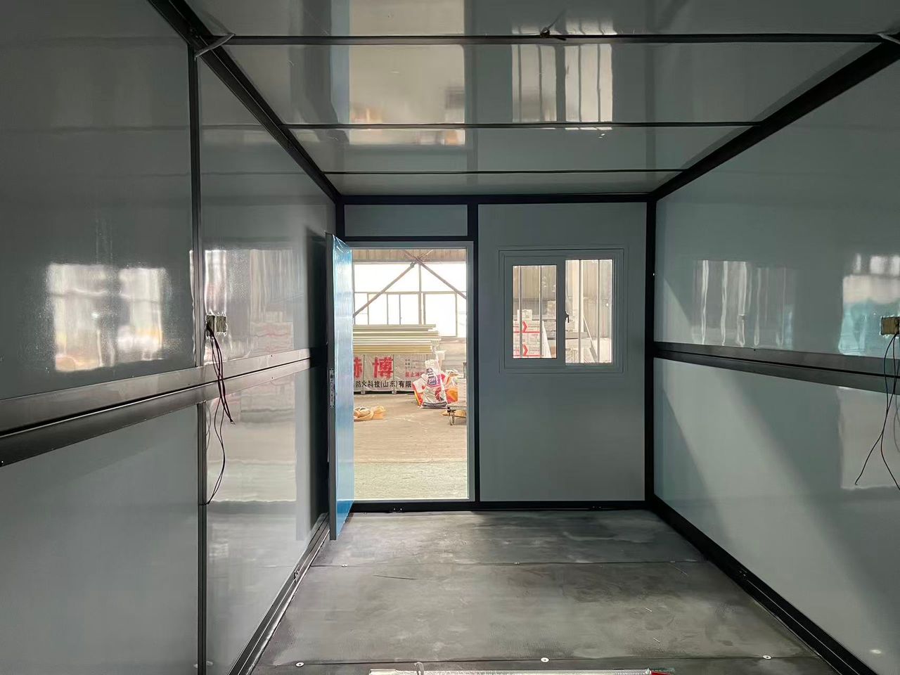 Insulated Folding Office Container 20ft Portable Building With Door & Windows - with Light Gray | Sold by Uncle Wiener's Wholesale
