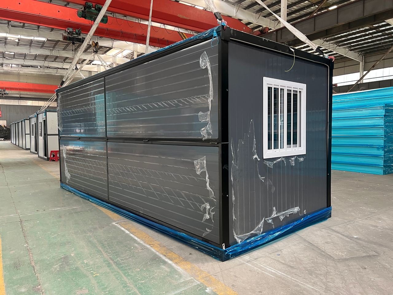 Insulated Folding Office Container 20ft Portable Building With Door & Windows - with Light Gray | Sold by Uncle Wiener's Wholesale