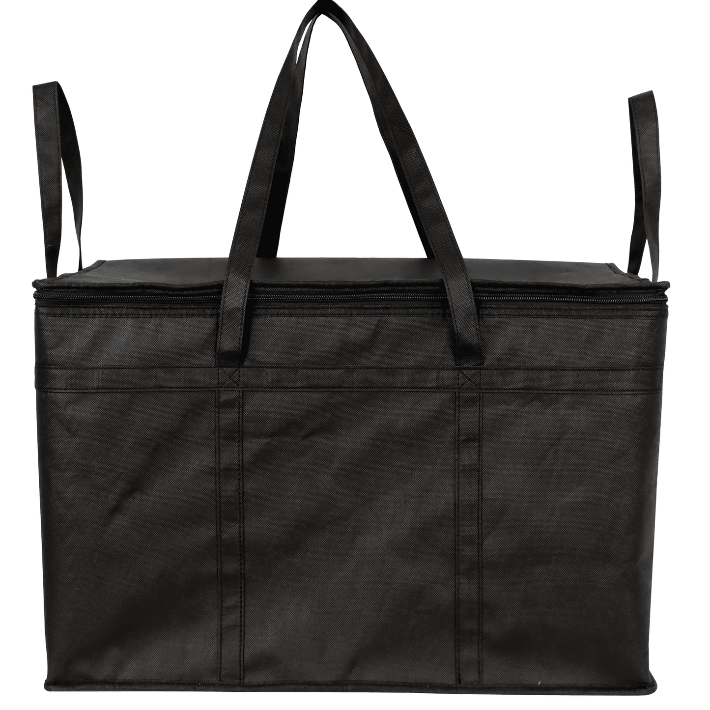 Insulated Food Delivery Cooler Bag | Thermal Catering Tote with Carry Straps - with Black 21" x 11" x 10" | Sold by Uncle Wiener's Wholesale