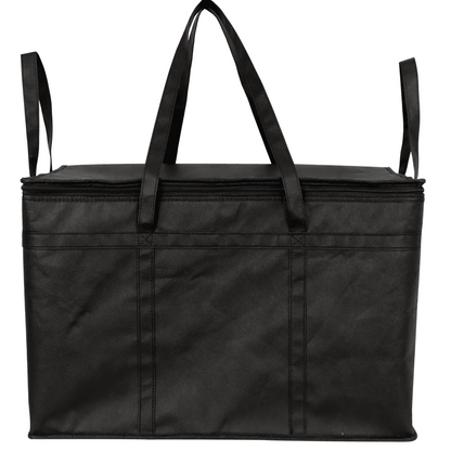 Insulated Food Delivery Cooler Bag | Thermal Catering Tote with Carry Straps - with Black 21" x 11" x 10" | Sold by Uncle Wiener's Wholesale