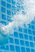 Intex 14ft x 42in round Clearview above ground pool

Family using Intex Clearview pool with kids

Pool filter pump and ladder accessories

Clear sidewall panel on Intex pool – close-up