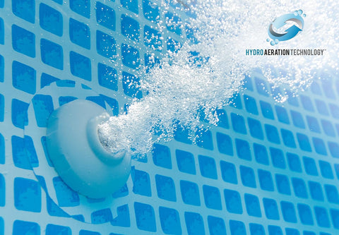 Intex 14ft x 42in round Clearview above ground pool

Family using Intex Clearview pool with kids

Pool filter pump and ladder accessories

Clear sidewall panel on Intex pool – close-up