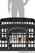 IRIS USA 24" Exercise 4 - Panel Pet Playpen with Door, Dog Playpen For Puppy Small Dogs Keep Pets Secure Easy Assemble Easy Storing Customizable Non - Skid Rubber Feet, Black - with 4 Panel, 24"H | Sold by Uncle Wiener's Wholesale