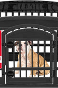 IRIS USA 24" Exercise 4 - Panel Pet Playpen with Door, Dog Playpen For Puppy Small Dogs Keep Pets Secure Easy Assemble Easy Storing Customizable Non - Skid Rubber Feet, Black - with 4 Panel, 24"H | Sold by Uncle Wiener's Wholesale