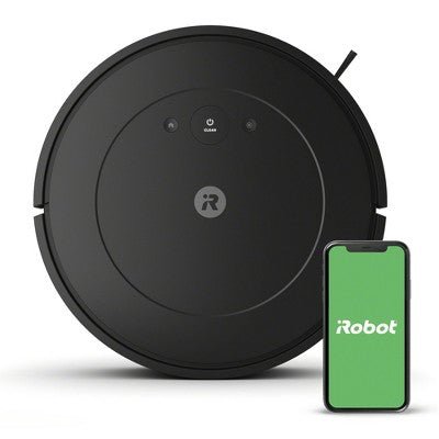 iRobot Roomba Vac Essential Robot (Q0120): Smart Mapping, Cordless, Pet Hair Pick Up, Multi - Surface, Lithium Ion Battery. Used, good condition - with Dimensions (Overall): 3.15 Inches (H) x 13 Inches (W) x 13 Inches (D) | Sold by Uncle Wiener's Wholesale